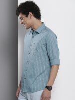 The Indian Garage Co Men Pinstripes Casual Shirt - Image 2