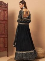Mirror Embellished Flared Lehenga With Choli & Dupatta - Image 4