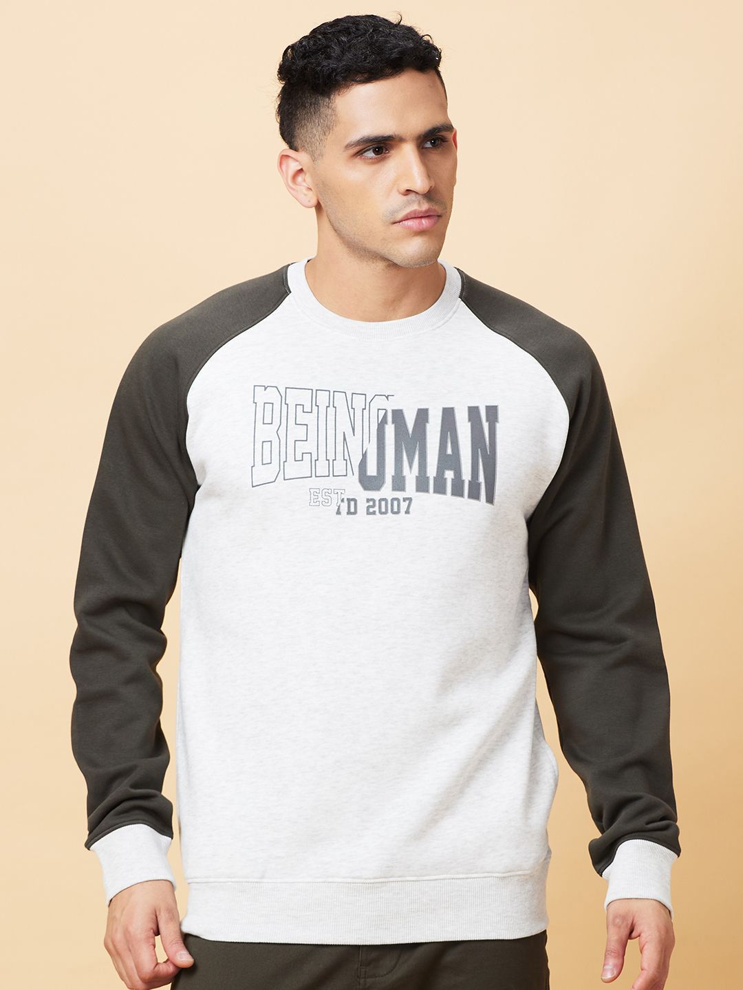PlVTSEFn_06ba4e758c944e1eb7428f4ead9010a7.jpg Being Human Men Printed Sweatshirt - Image 1