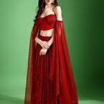 Embellished Beads and Stones Ready to Wear Lehenga & Unstitched Blouse