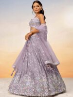 Embroidered Sequinned Semi-Stitched Lehenga & Unstitched Blouse With Dupatta - Image 4