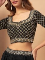 Mirror Embellished Flared Lehenga With Choli & Dupatta - Image 2